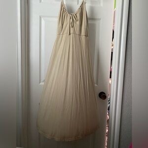 Casual beige midi dress